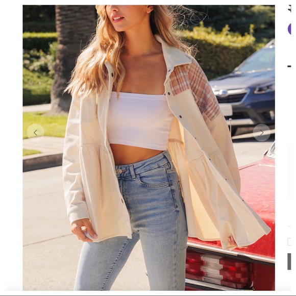 Fabulous Boho Corduroy Check pattern Jacket - Picture 4 of 8